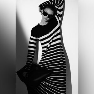 H&M striped midi sweater dress